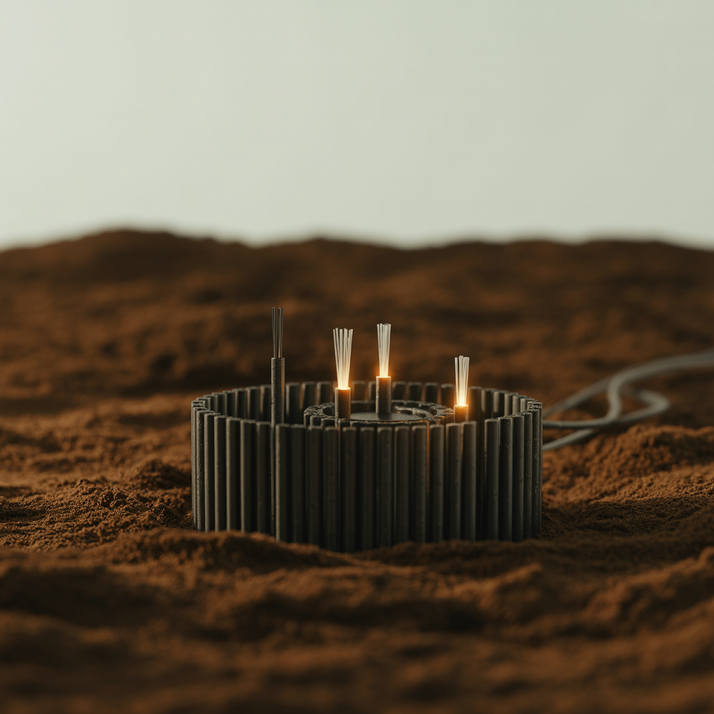 光纖電纜埋在地底,大部分沒有亮起