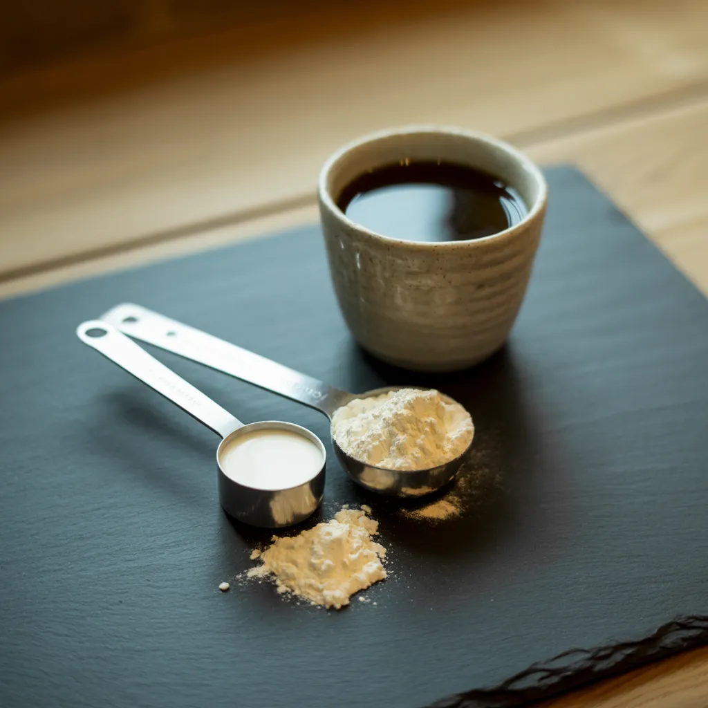 三個量匙裡的蛋白粉,量各不同