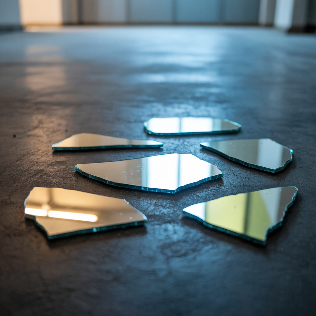 同一面鏡子碎成不同的碎片，每片映出不同的光——你看到的「自己」，取決於你拿起哪一片